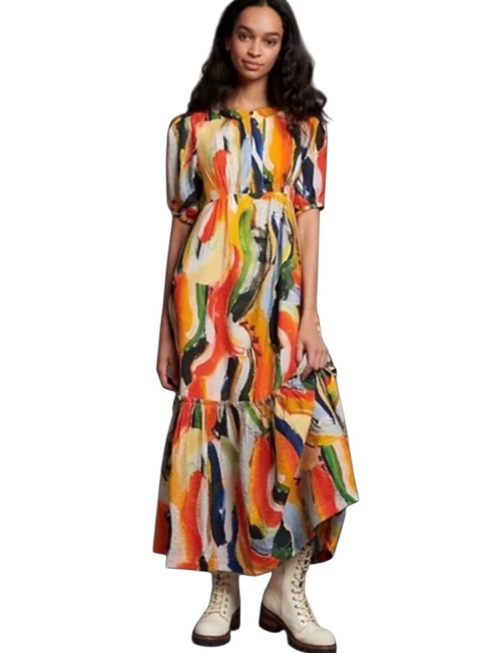 Anthropologie Maeve Suzannah Colorful Boho Maxi Dress Size XS Petite